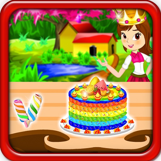 Rainbow Princess Birthday Cake icon