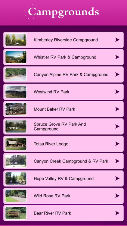 British Columbia Campgrounds and RV Parks