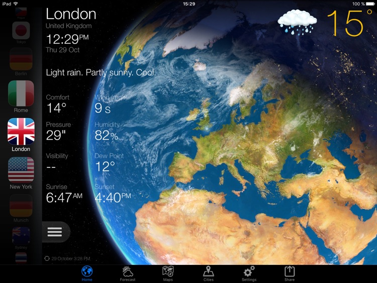 Weather Now for iPad Forecast Temperature Widget