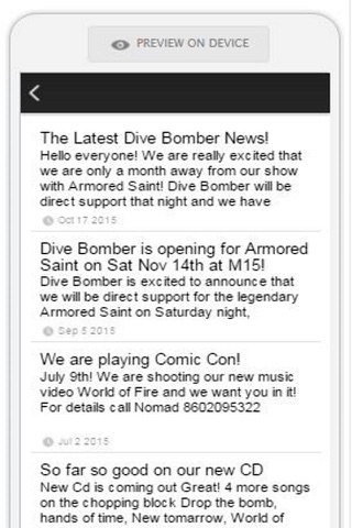 Official Dive Bomber Music App screenshot 2