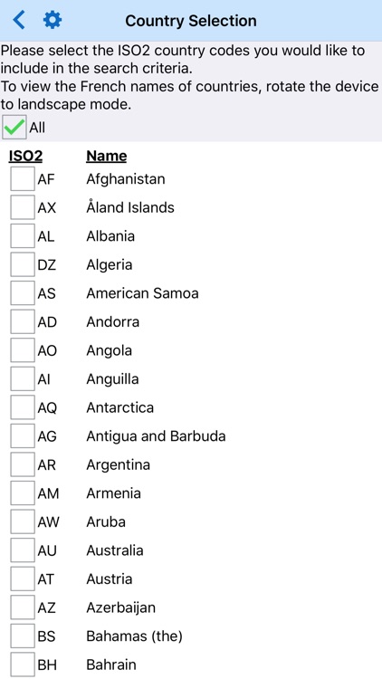 Export Screening List