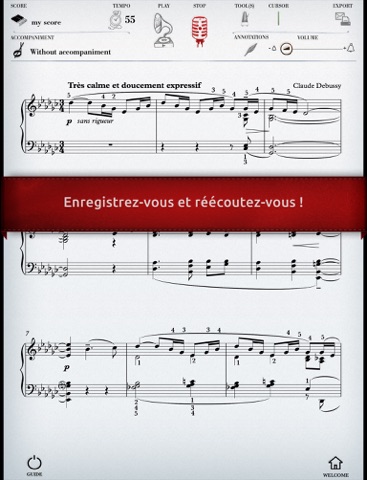 Play Debussy – La Fille aux cheveux de lin (partition interactive pour piano) screenshot 3
