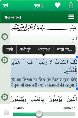Quran Audio mp3 in Hindi and in Arabic screenshot 3