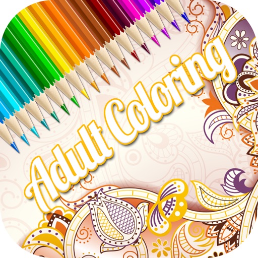 Colorful Adult Coloring Book Bringing Relax Curative Mind and Calmness icon