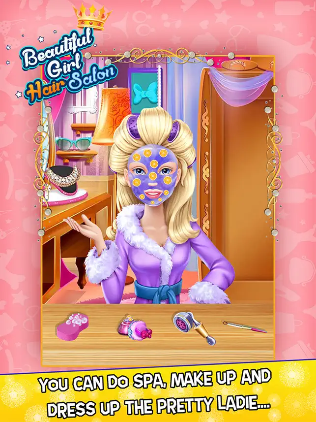 Beautiful Girl Hair Salon with Dress Up kids Game, game for IOS