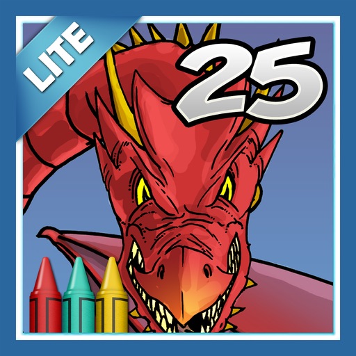 Coloring Book 25 Lite: Dragon Attack iOS App