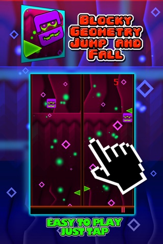 Blocky Geometry Jump and Fall Pro screenshot 2