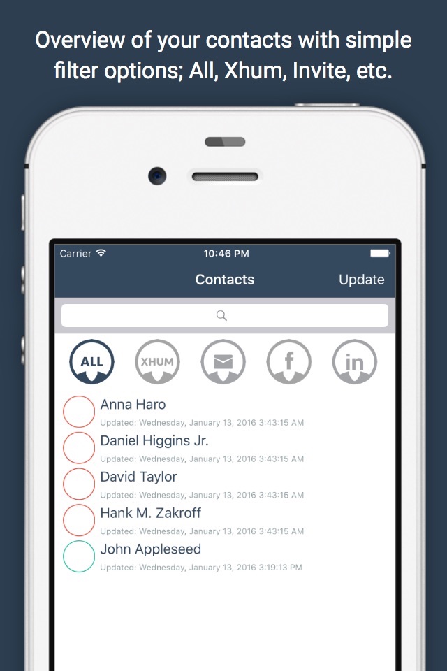XHUM - Your Personal Contact Management Assistant That Manages Your Contacts Automagically For You screenshot 3