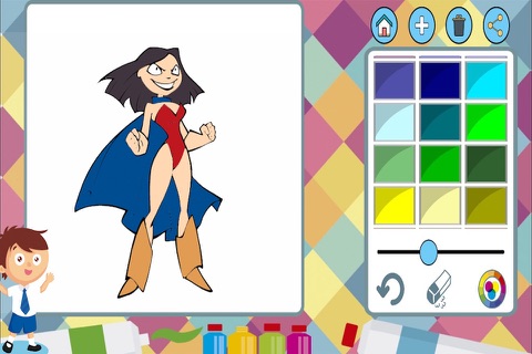 Superhero paint coloring book screenshot 3