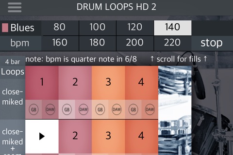 Drum Loops HD 2 screenshot 2