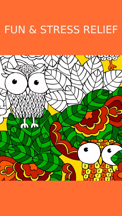 Owl Coloring Book For Adults: Free Fun Adult Coloring Pages - Relaxation Anxiety Stress Relief Color Therapy Games screenshot-3