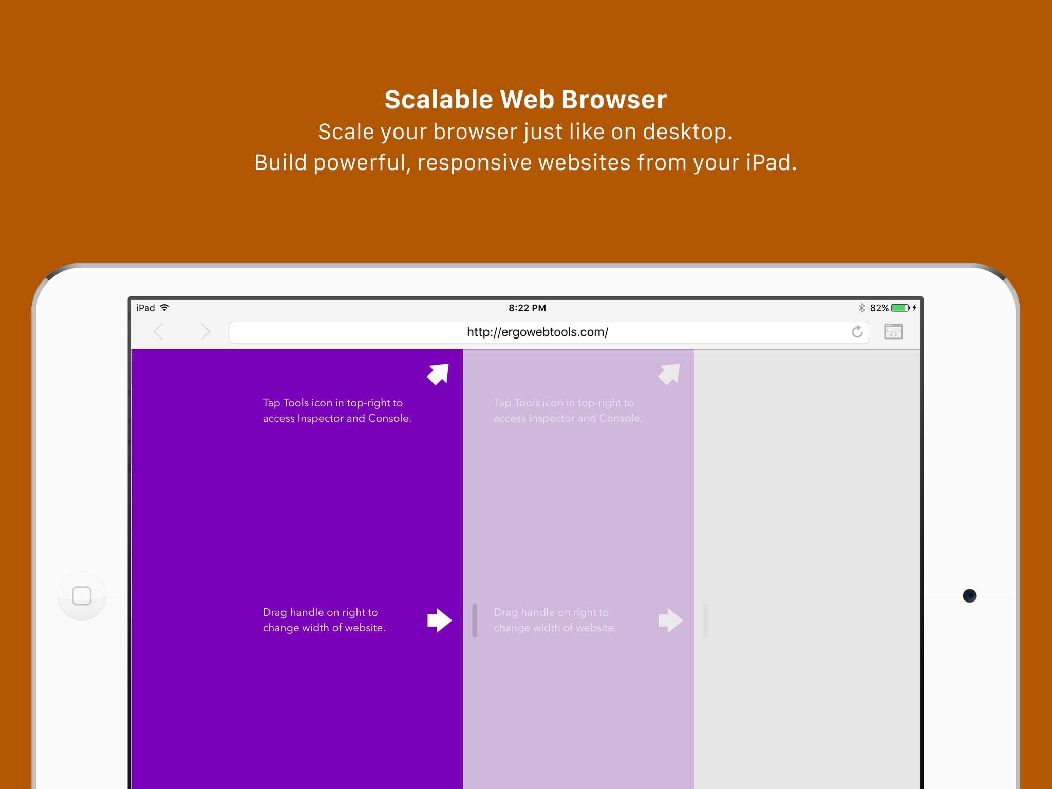 Screenshot do app Ergo Web Tools