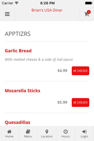 Brian's USA Diner Online Ordering screenshot 2