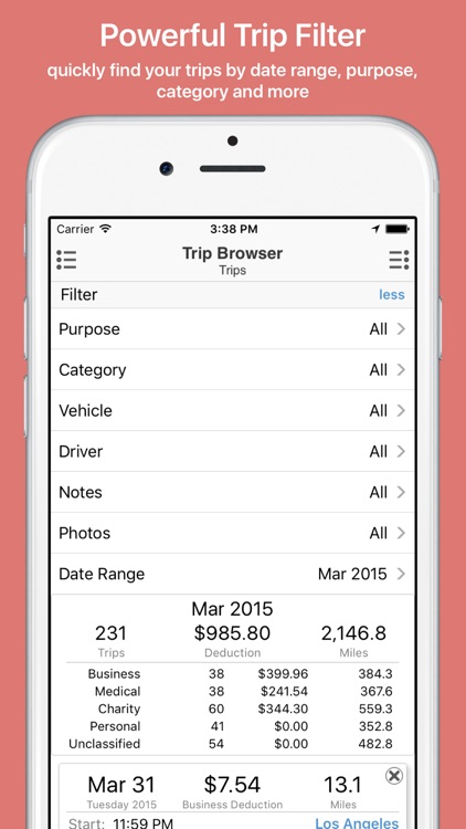 Mile Cloud: mile tracker automatic mileage log for tax deduction with google/apple maps integration screenshot-3