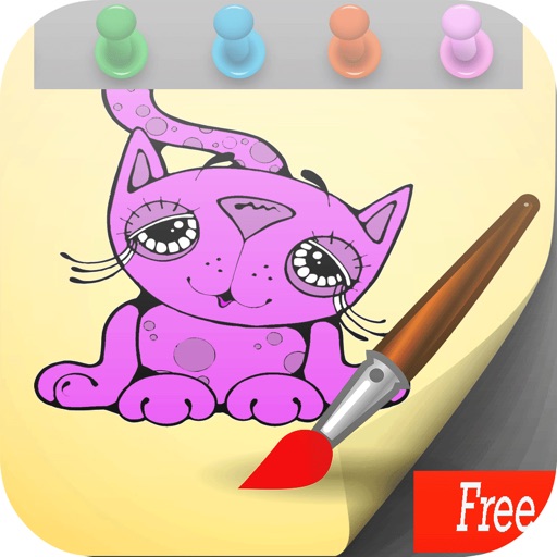 Kitty and Cat Coloring Book Game : Basic Start iOS App