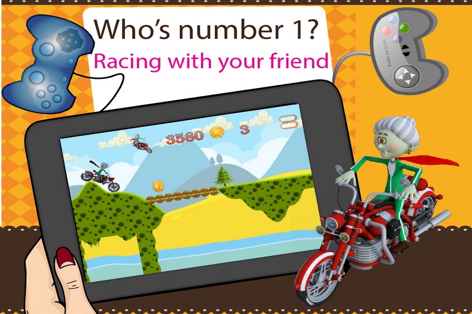 Angry Grandma Racing - Moto racer hill climb games screenshot 2