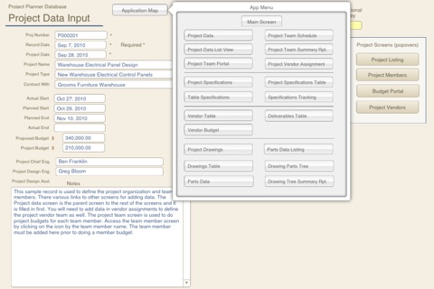 Project Planning DB screenshot 2