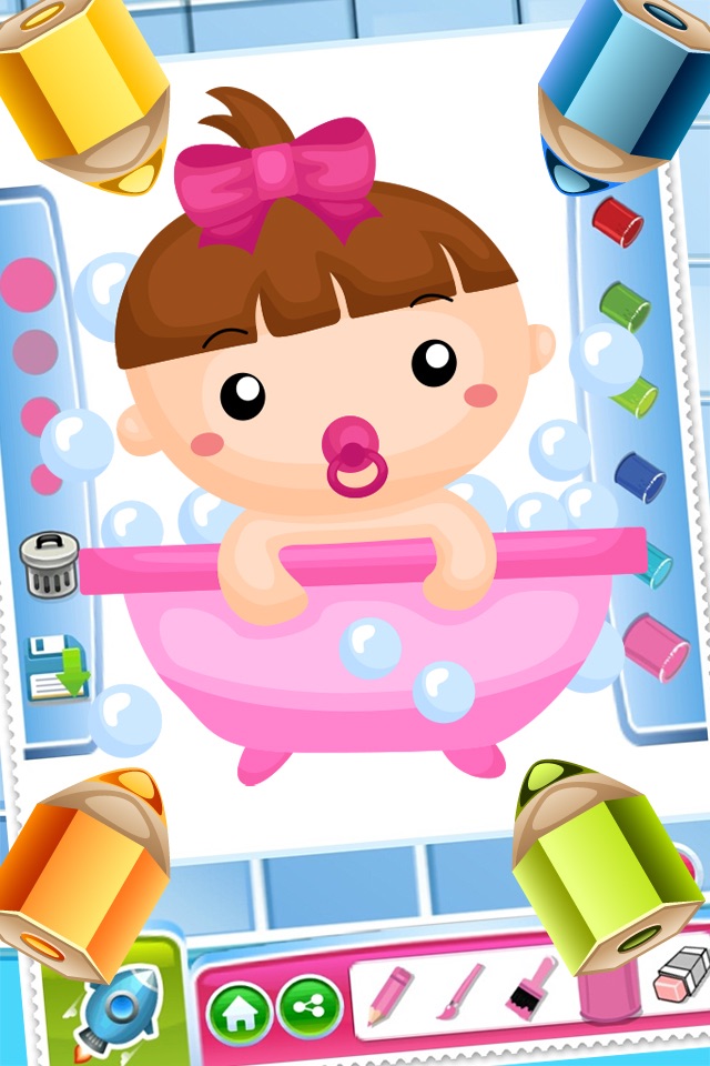 Little Babies Coloring Book World Paint and Draw Game for Kids screenshot 2