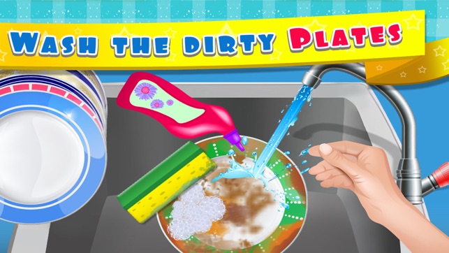 Kids Dish Washing and Cleaning Game - Free Fun Kitchen Games(圖2)-速報App