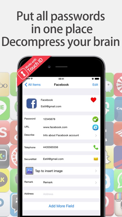 Private Password Manager Vault - Fingerprint Lock Passcode.s & Protect Account Login Contact.s Secure Wallet Apps