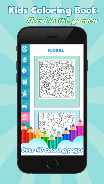 Kids coloring book : floral in the garden screenshot-3