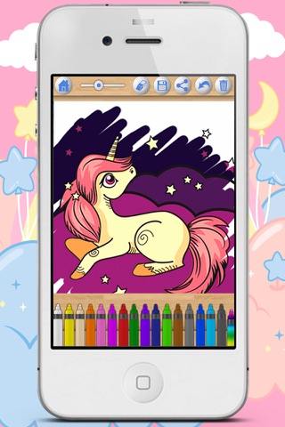 Paint pictures of unicorns Drawings of unicorn coloring or painting the magical unicorn - Premium screenshot 3