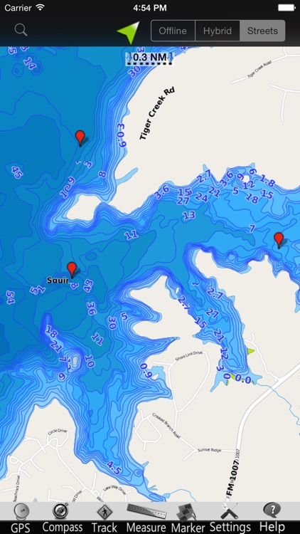 Sam Rayburn Reservoir and Angelina National Forest GPS Nautical charts
