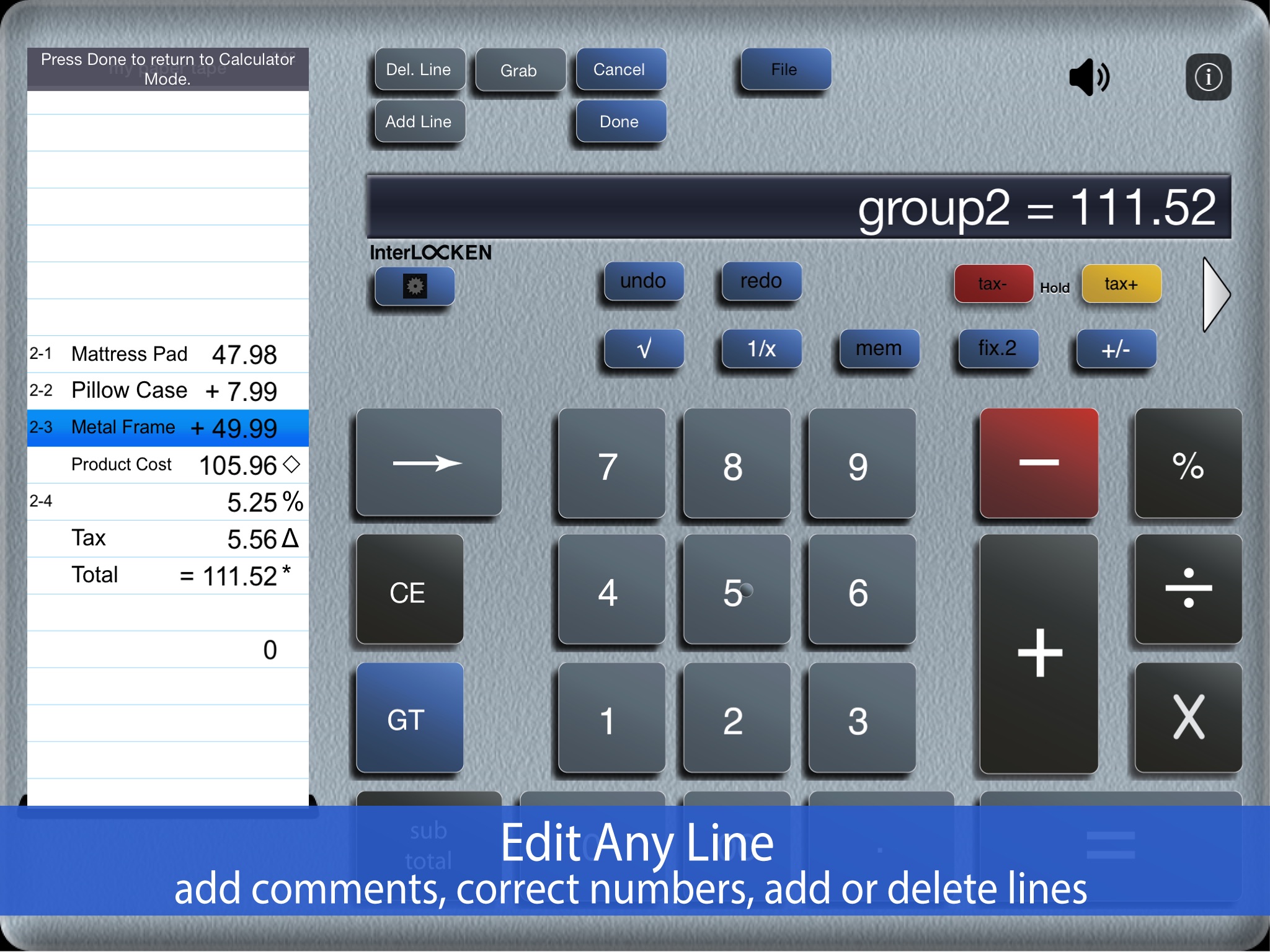 Accountant for iPad Calculator screenshot 2