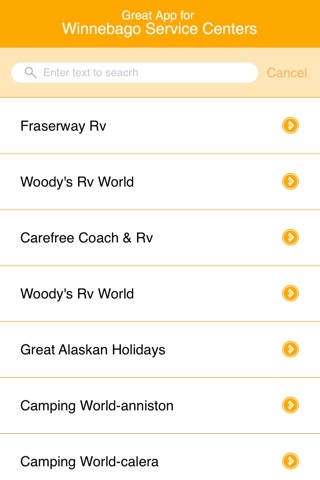 Great App for Winnebago Service Centers screenshot 2