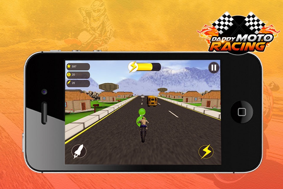 Daddy Moto Racing - Use powerful missile to become a motorcycle racing winner screenshot 4