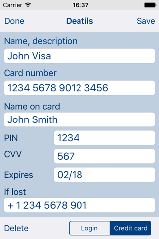 LoginIt - logins, credit cards screenshot 3