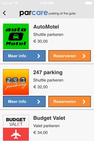 Parcare Parking Schiphol Parkeren screenshot 3