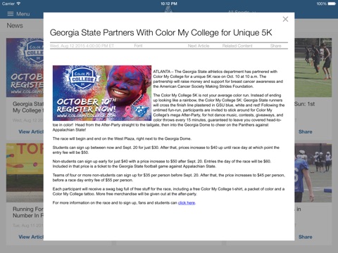 Georgia State Panthers for iPad 2015 screenshot 4