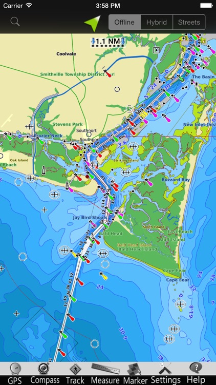 North Carolina nautical chart GPS tracker screenshot-3