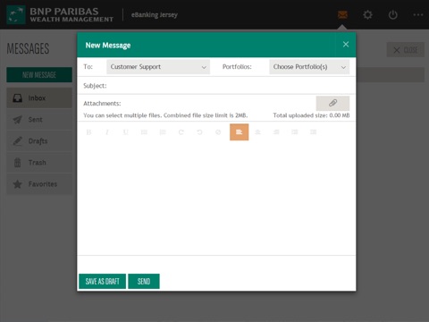 BNP Paribas Wealth Management Jersey eBanking screenshot 4