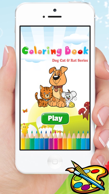 Animal Dog Cat & Rat Coloring Book - Drawing for Kids Games