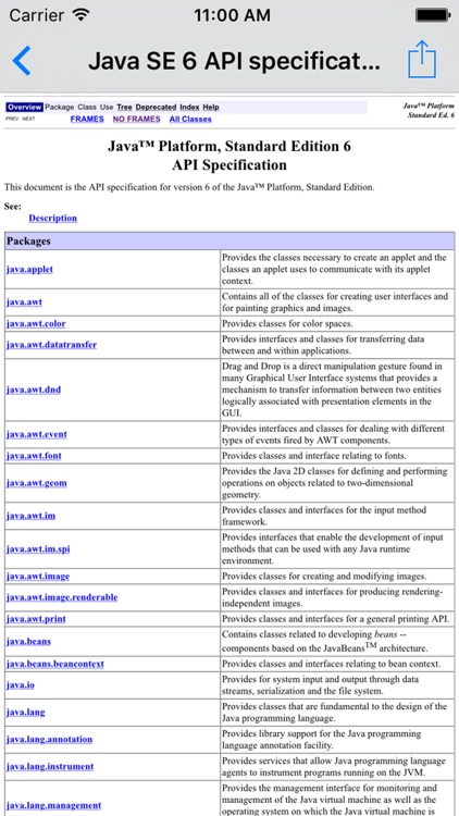 API Specification for Java SE 6