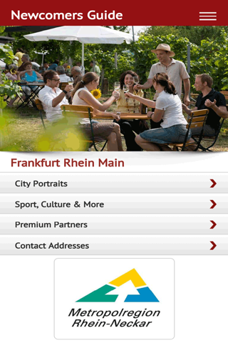 Screenshot of Newcomers Guide Rhine-Neckar Metropolitan Region