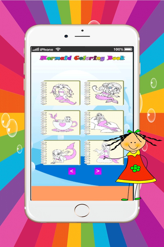Mermaid Princess magical girl coloring pages:free printable screenshot 2