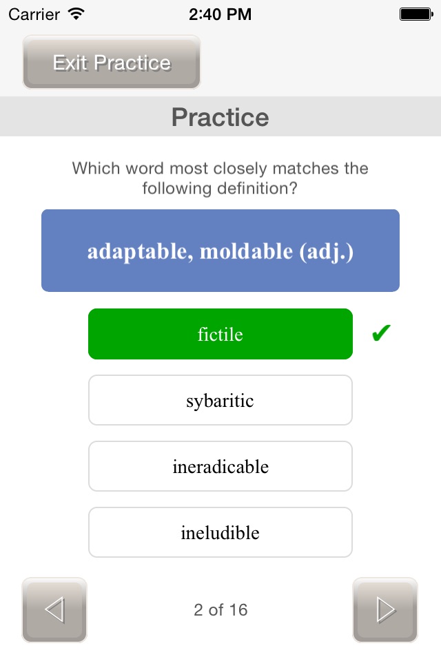 Worducate unique vocab flashcards – thesaurus vocabulary test prep SAT GRE ACT GMAT verbal screenshot 4
