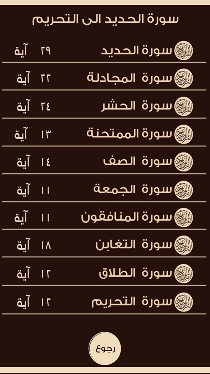 سورة الحديد الى سورة التحريم ـ السنيدي للوازم الرحلات