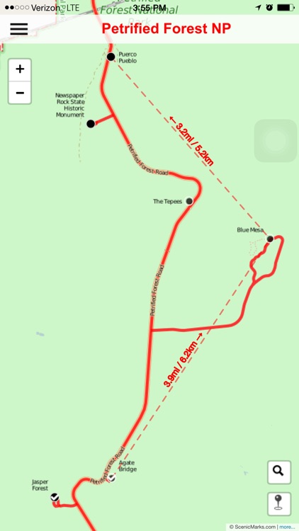 Petrified Forest National Park POI Map