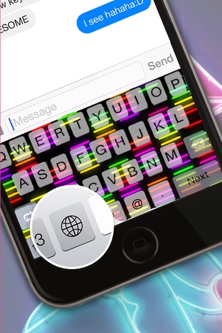 Custom Keyboard Neon : Color & Wallpaper Themes in The Night Lights Mania Style screenshot 2