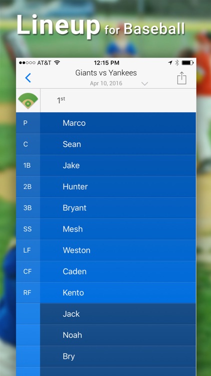 Lineup Baseball - Youth Coach Edition