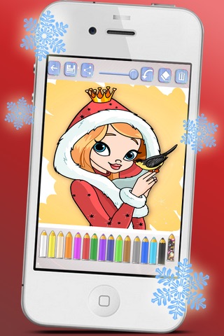 Drawings to paint princesses at Christmas seasons - Princesses coloring book - Premium screenshot 3