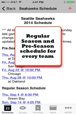 Football Schedules - NFL Edition screenshot 2