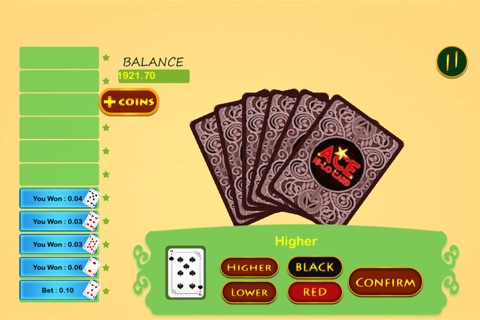 Ace Casino HiLo Card Bonanza Pro - win virtual gambling chips screenshot 3