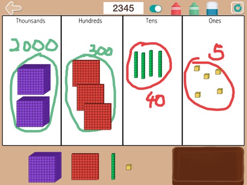 Place Value Addition (Base Ten Blocks) screenshot 3