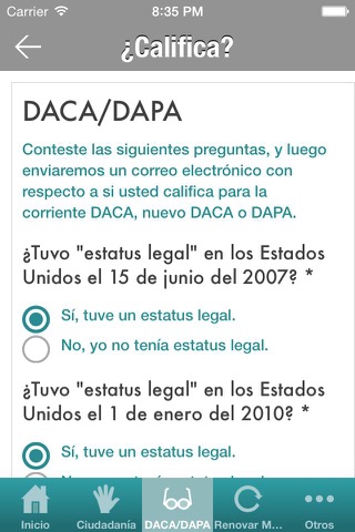 GoCitizen Aplicación Móvil para la Ciudadanía, Residencia, DACA, DAPA, y Inmigración General screenshot 4