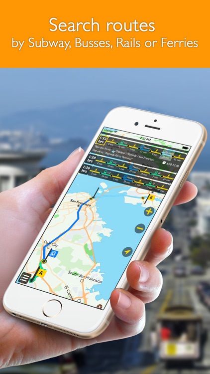 San Francisco offline map with public transport route planner for my journey